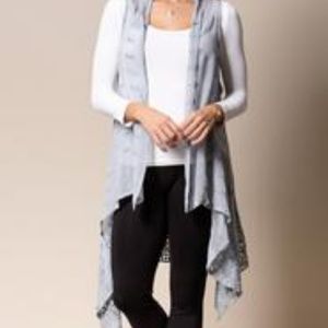 Blue India silk sleeveless tunic